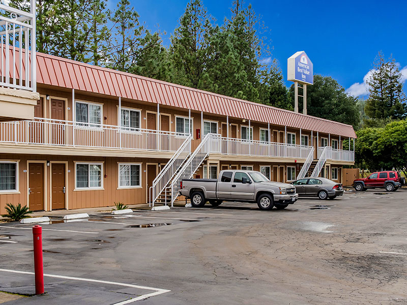 Hotel parking area and exterior